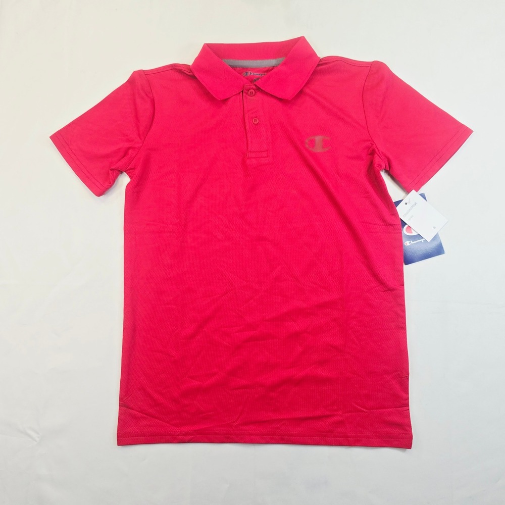 Champion Kids C935SK0703A Polo Shirt Size Small 8 Lychee Red Pink Short Sleeve